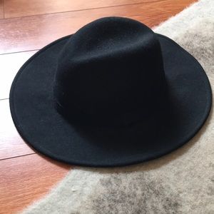 Black wool felt Panama hat